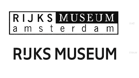 Nieuw en oud logo Rijksmuseum